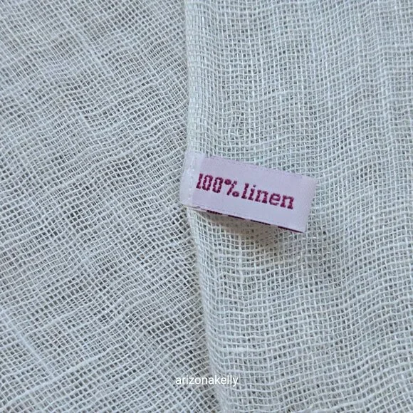 Linen Scarf PALE BLUE - Picture 7 of 14